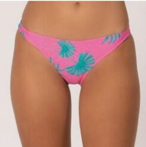 Sisstrevolution Pink Leaf Bikini Bottom. Size M